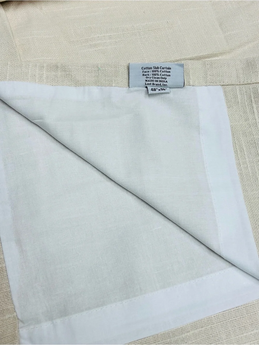 QUINCE Set Of 2 48x96 Cotton Slub Curtains Natural 0374